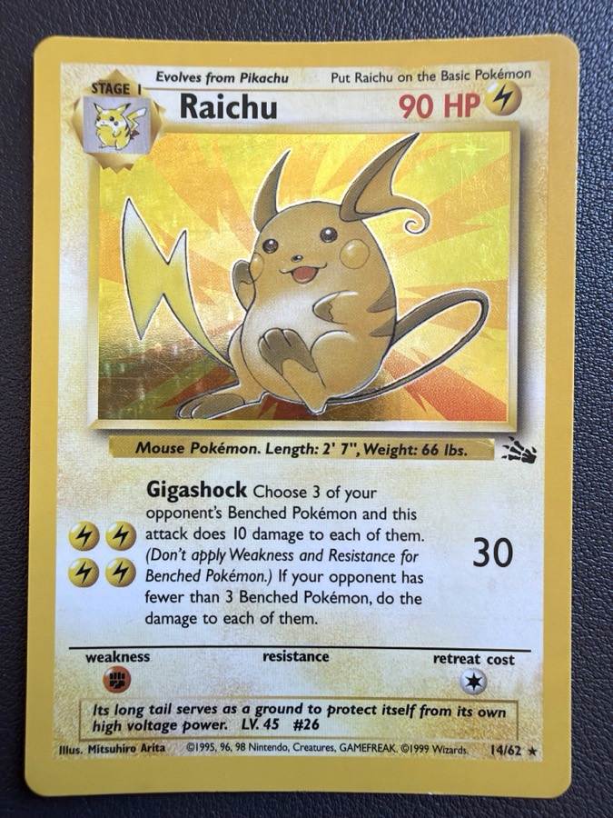 Raichu Fossil card